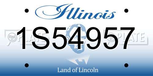 1S54957 Illinois License Plate