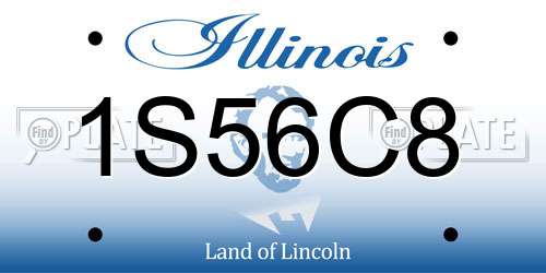 1S56C8 Illinois License Plate