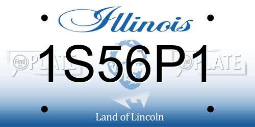 1S56P1 Illinois License Plate