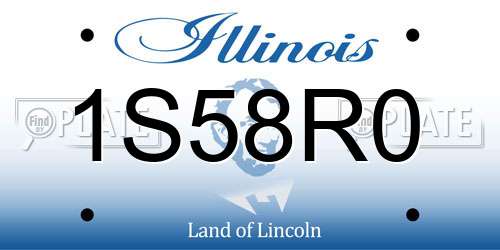 1S58R0 Illinois License Plate