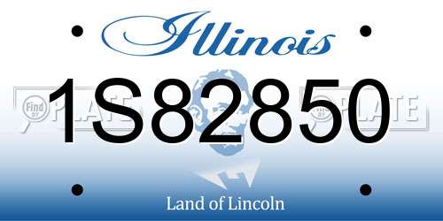 1S82850 Illinois License Plate