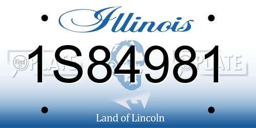 1S84981 Illinois License Plate