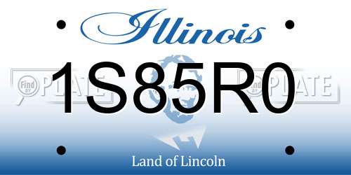 1S85R0 Illinois License Plate