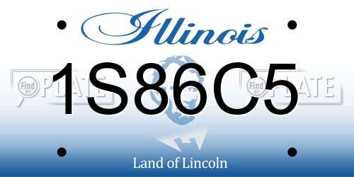1S86C5 Illinois License Plate