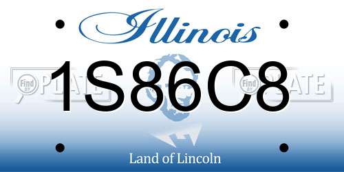 1S86C8 Illinois License Plate