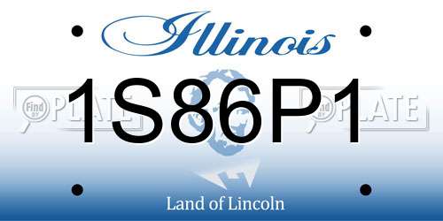 1S86P1 Illinois License Plate