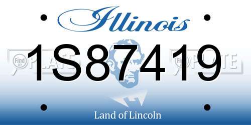 1S87419 Illinois License Plate