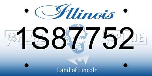 1S87752 Illinois License Plate