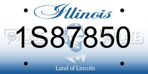 1S87850 Illinois License Plate