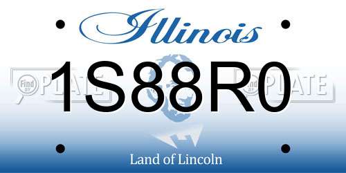 1S88R0 Illinois License Plate