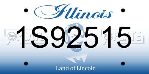 1S92515 Illinois License Plate