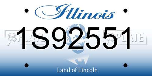 1S92551 Illinois License Plate