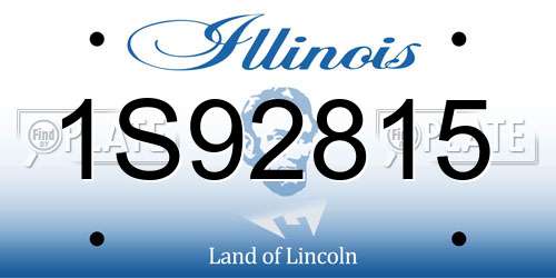 1S92815 Illinois License Plate