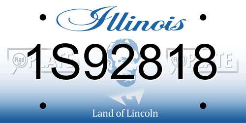 1S92818 Illinois License Plate