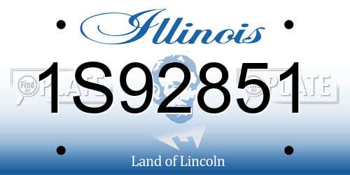 1S92851 Illinois License Plate