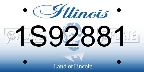 1S92881 Illinois License Plate