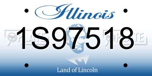 1S97518 Illinois License Plate