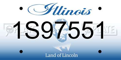 1S97551 Illinois License Plate