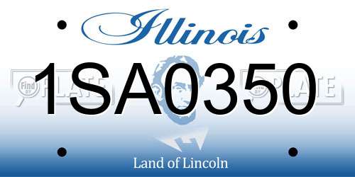 1SA0350 Illinois License Plate