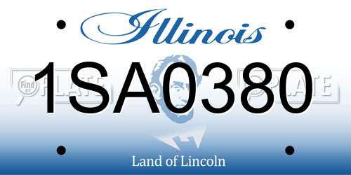 1SA0380 Illinois License Plate