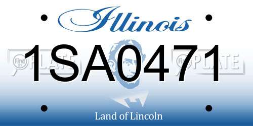 1SA0471 Illinois License Plate