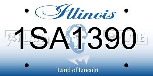 1SA1390 Illinois License Plate