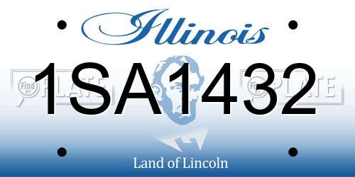 1SA1432 Illinois License Plate