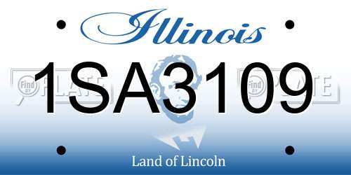 1SA3109 Illinois License Plate