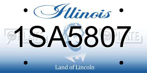 1SA5807 Illinois License Plate