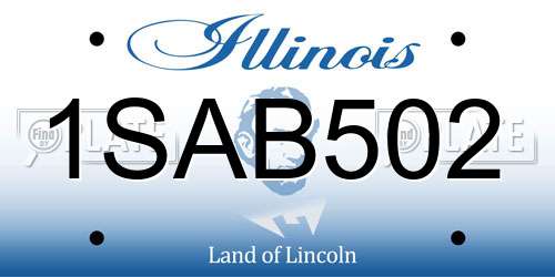 1SAB502 Illinois License Plate