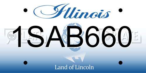 1SAB660 Illinois License Plate
