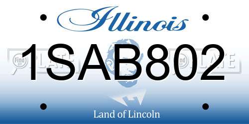 1SAB802 Illinois License Plate