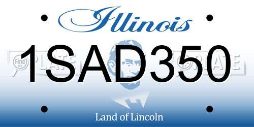 1SAD350 Illinois License Plate
