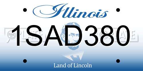 1SAD380 Illinois License Plate
