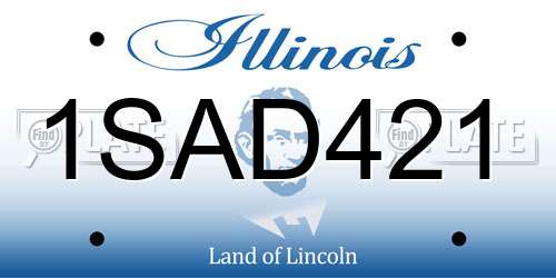 1SAD421 Illinois License Plate