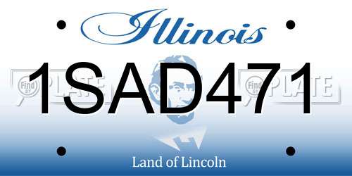 1SAD471 Illinois License Plate