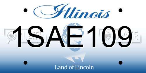 1SAE109 Illinois License Plate