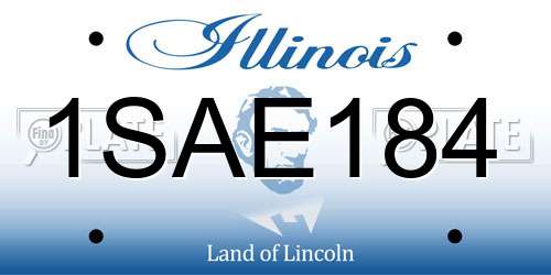 1SAE184 Illinois License Plate