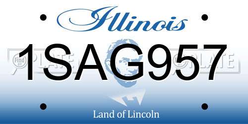 1SAG957 Illinois License Plate