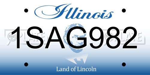 1SAG982 Illinois License Plate