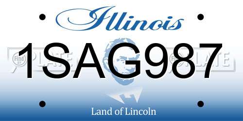 1SAG987 Illinois License Plate