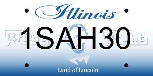 1SAH30 Illinois License Plate