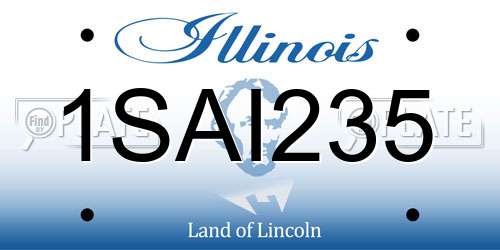 1SAI235 Illinois License Plate