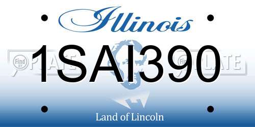 1SAI390 Illinois License Plate