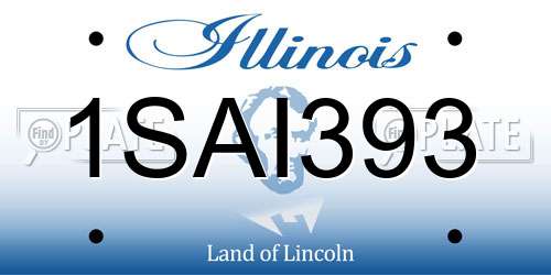 1SAI393 Illinois License Plate