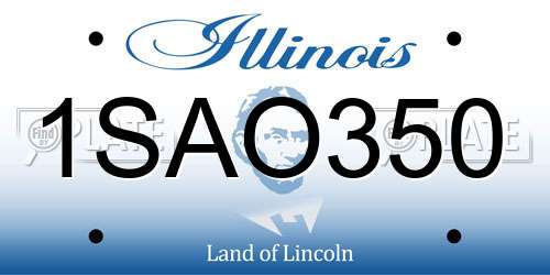 1SAO350 Illinois License Plate