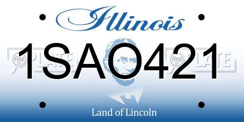 1SAO421 Illinois License Plate