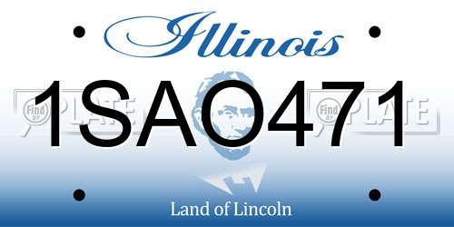 1SAO471 Illinois License Plate
