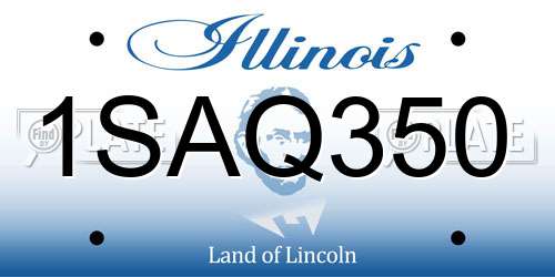 1SAQ350 Illinois License Plate