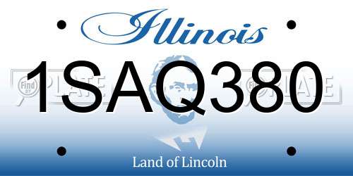 1SAQ380 Illinois License Plate
